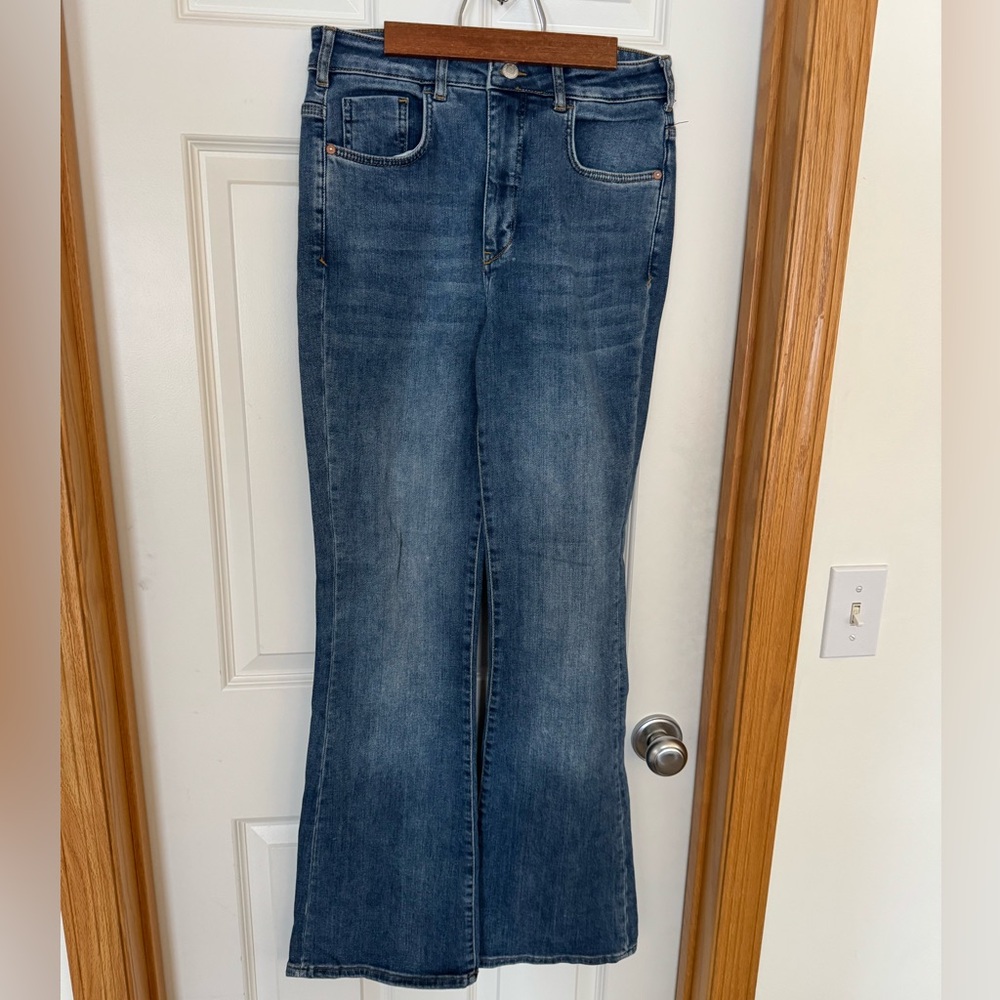 Pilcro Dark Blue Flare Jeans